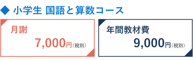 小学生国語と算数コース料金